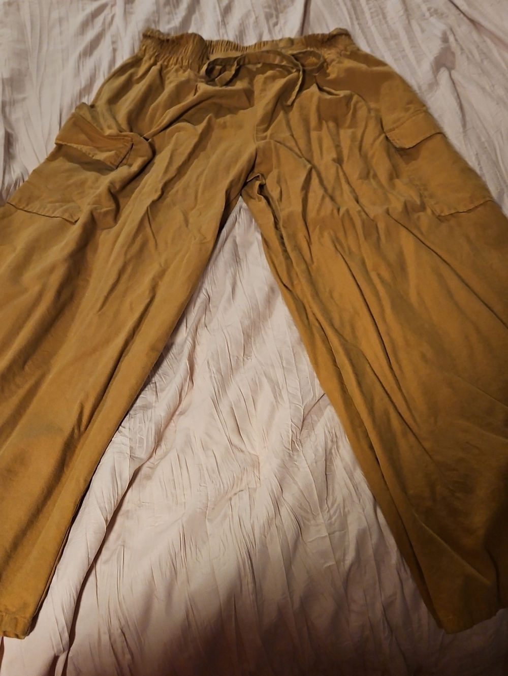 Sienna Sky Wide Leg Cargo Pants in Mustard